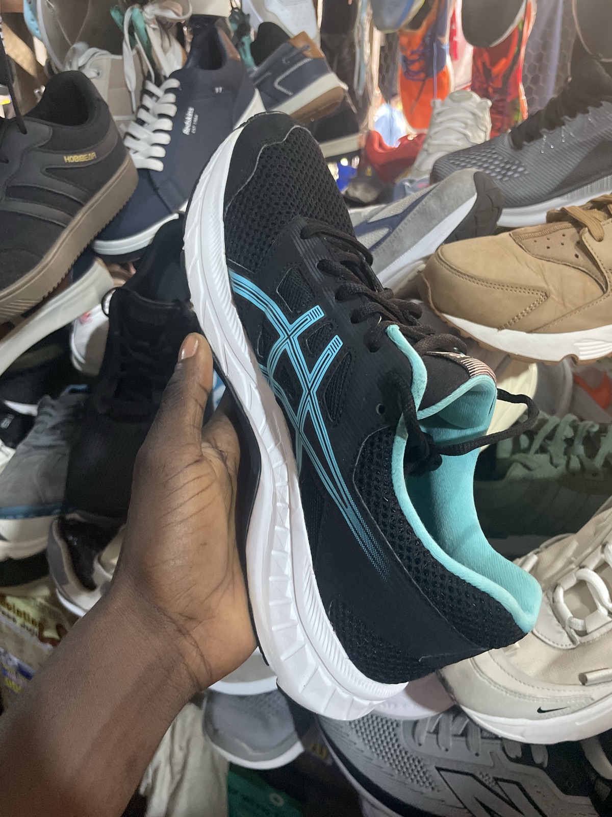 ASICS Black and Teal Running Shoes