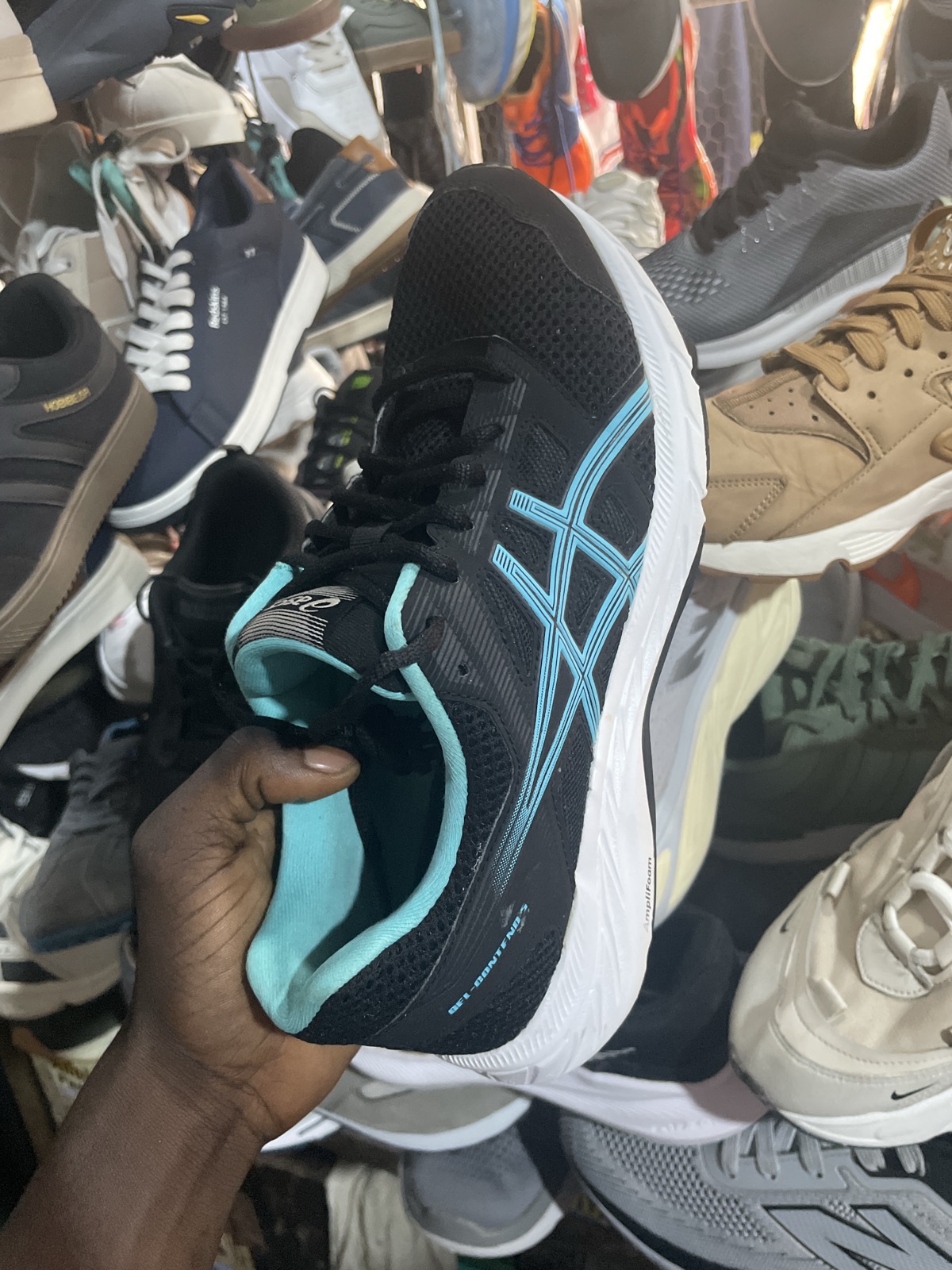 ASICS Black and Teal Running Shoes