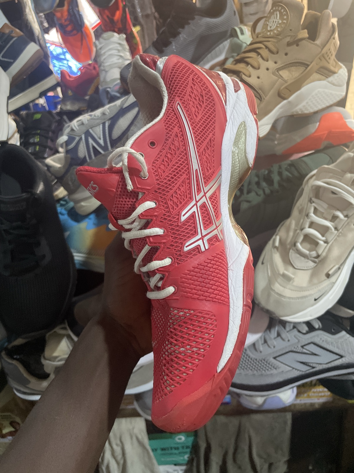 Asics Red Athletic Shoes
