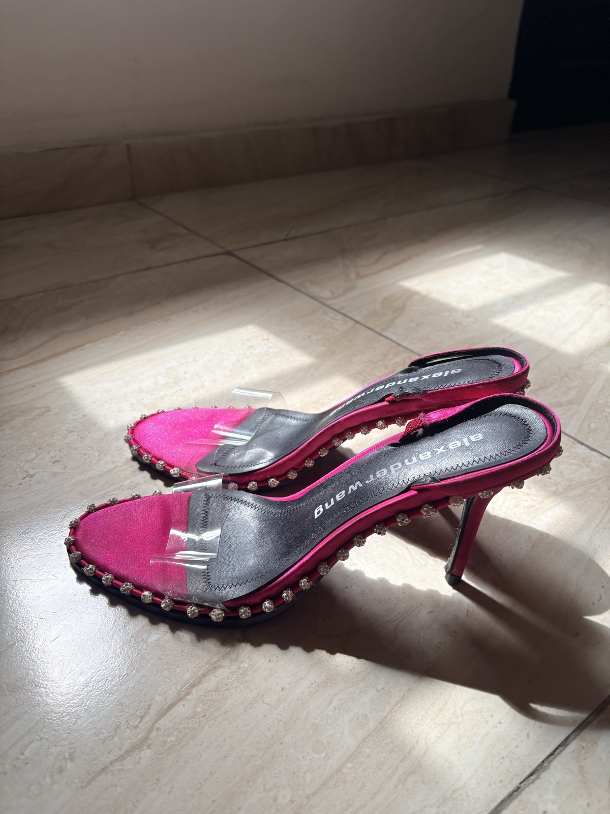 Women's Pink Embellished Heeled Sandals