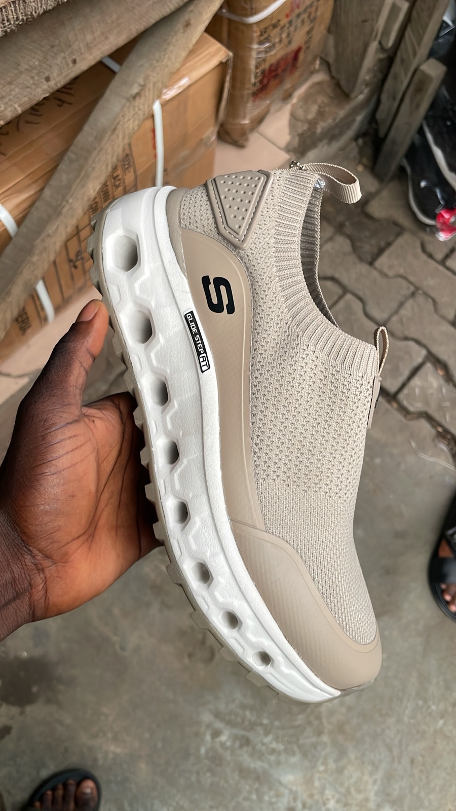 Skechers Glide Step Fit Beige Slip-on Shoes