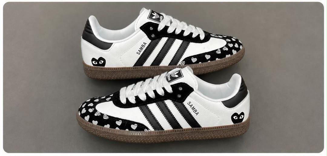 Adidas Samba White Black Heart Shoes
