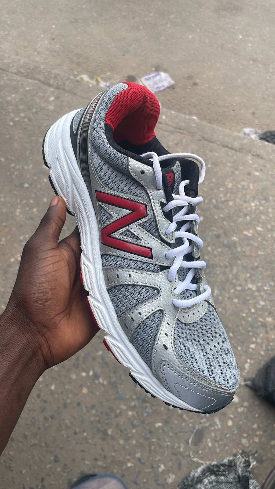 New Balance Gray Red Running Shoes