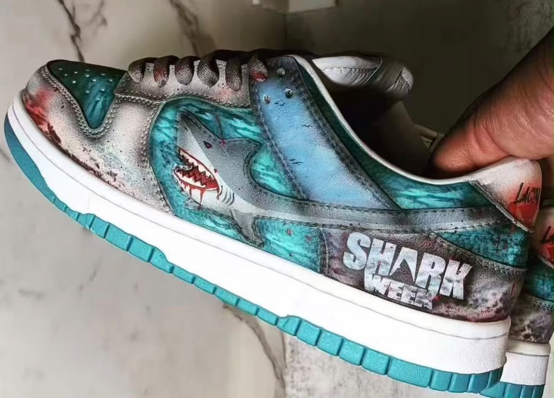 Custom Shark Week Nike Dunk Lows