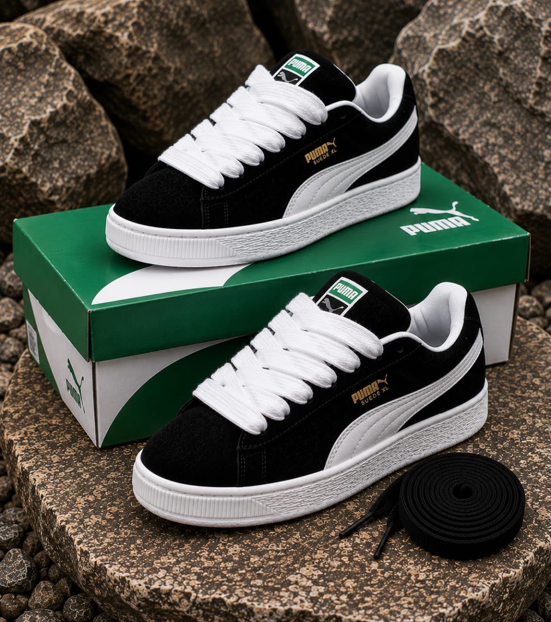 Puma Suede XL Black White Sneakers