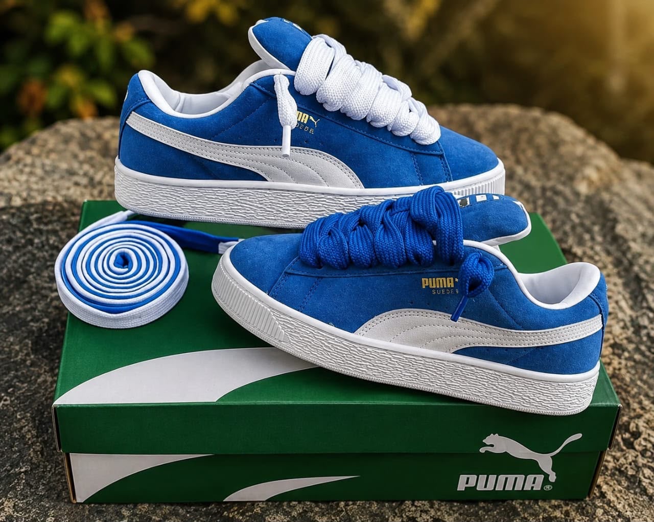 Blue Puma Suede Sneakers
