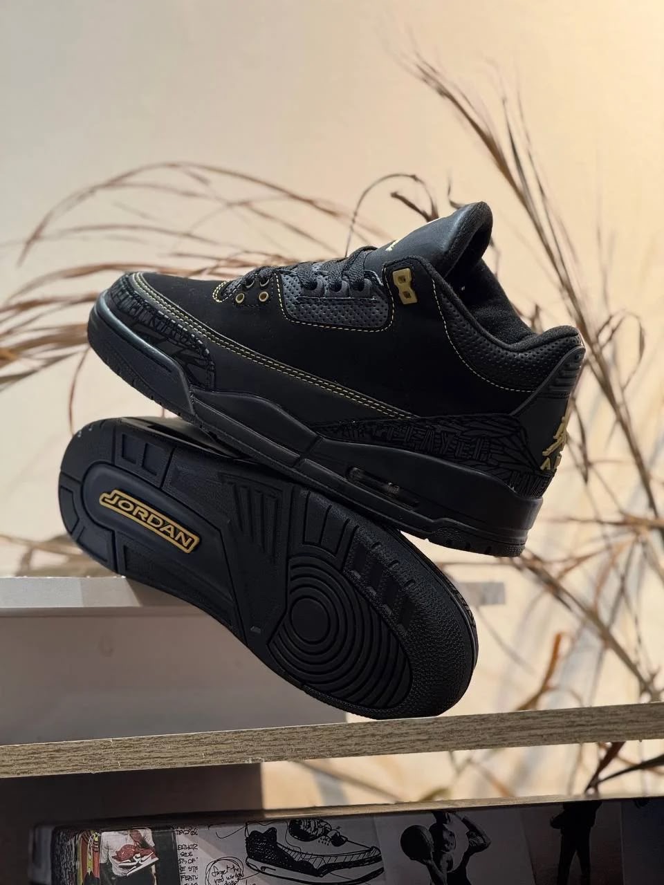 Men's Black Air Jordan 3 Low Top Sneakers