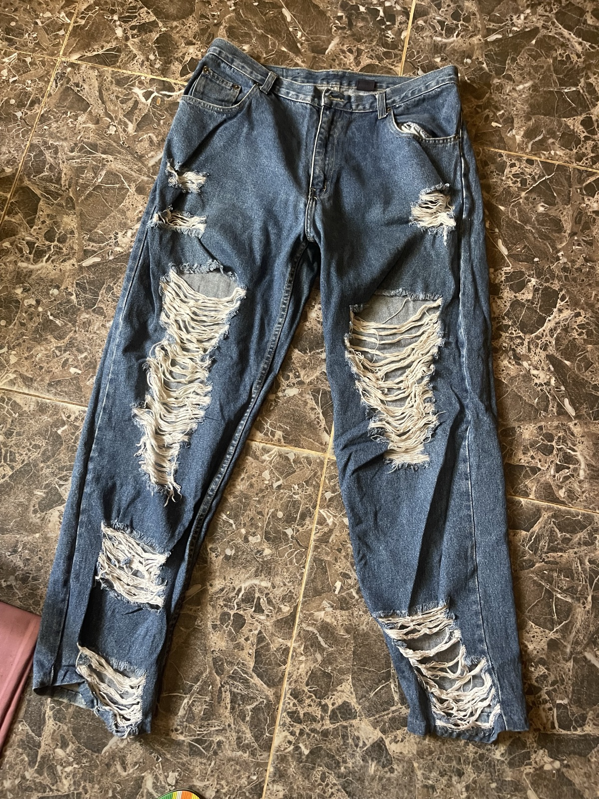 Lee Blue Distressed Denim Jeans