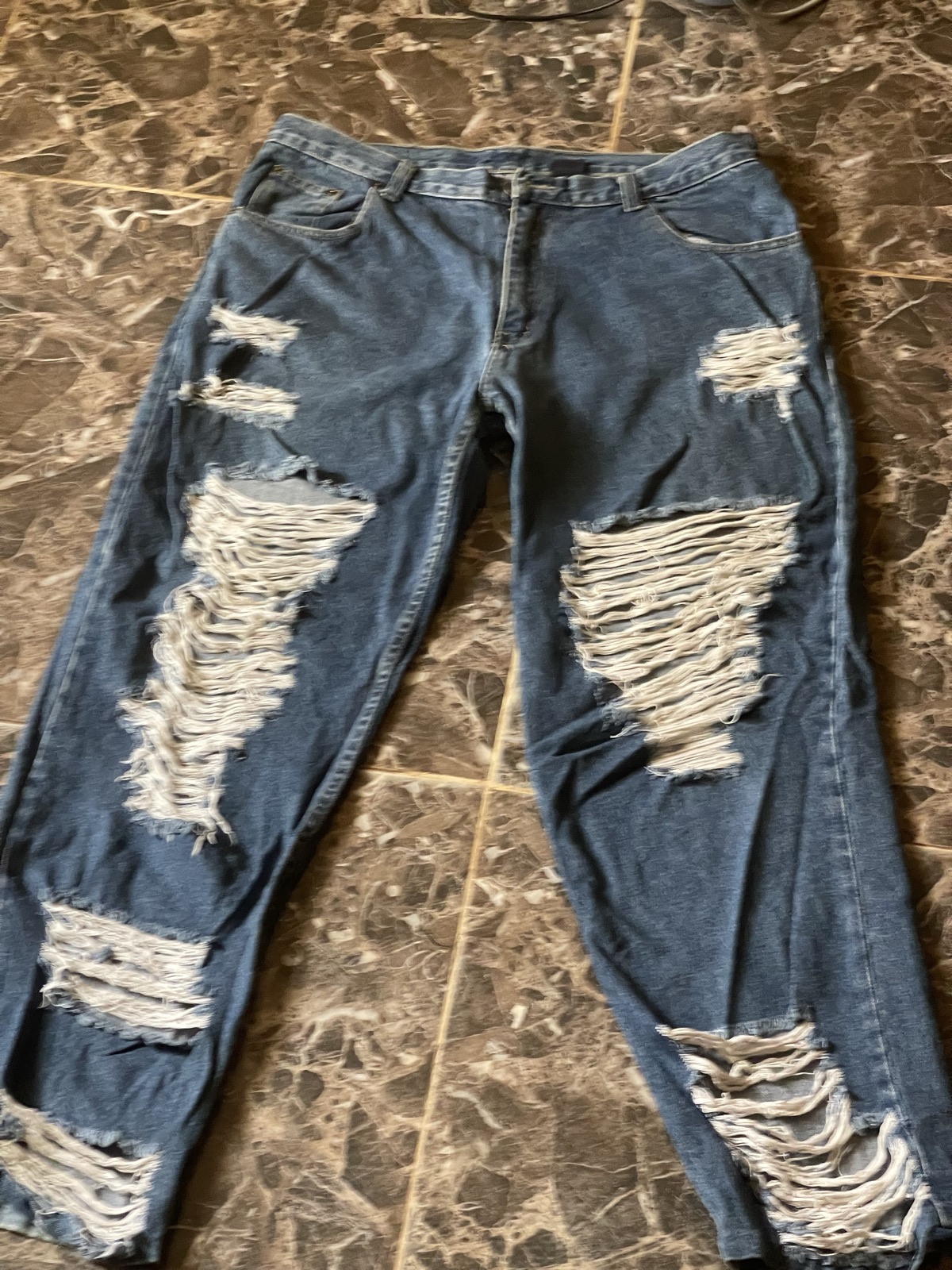 Lee Blue Distressed Denim Jeans