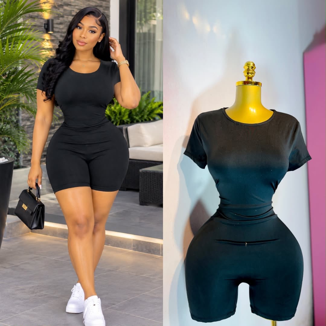 Black sculpt romper