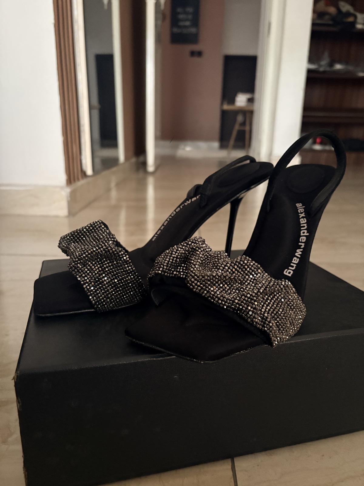 Alexander Wang Black Embellished Heeled Sandals
