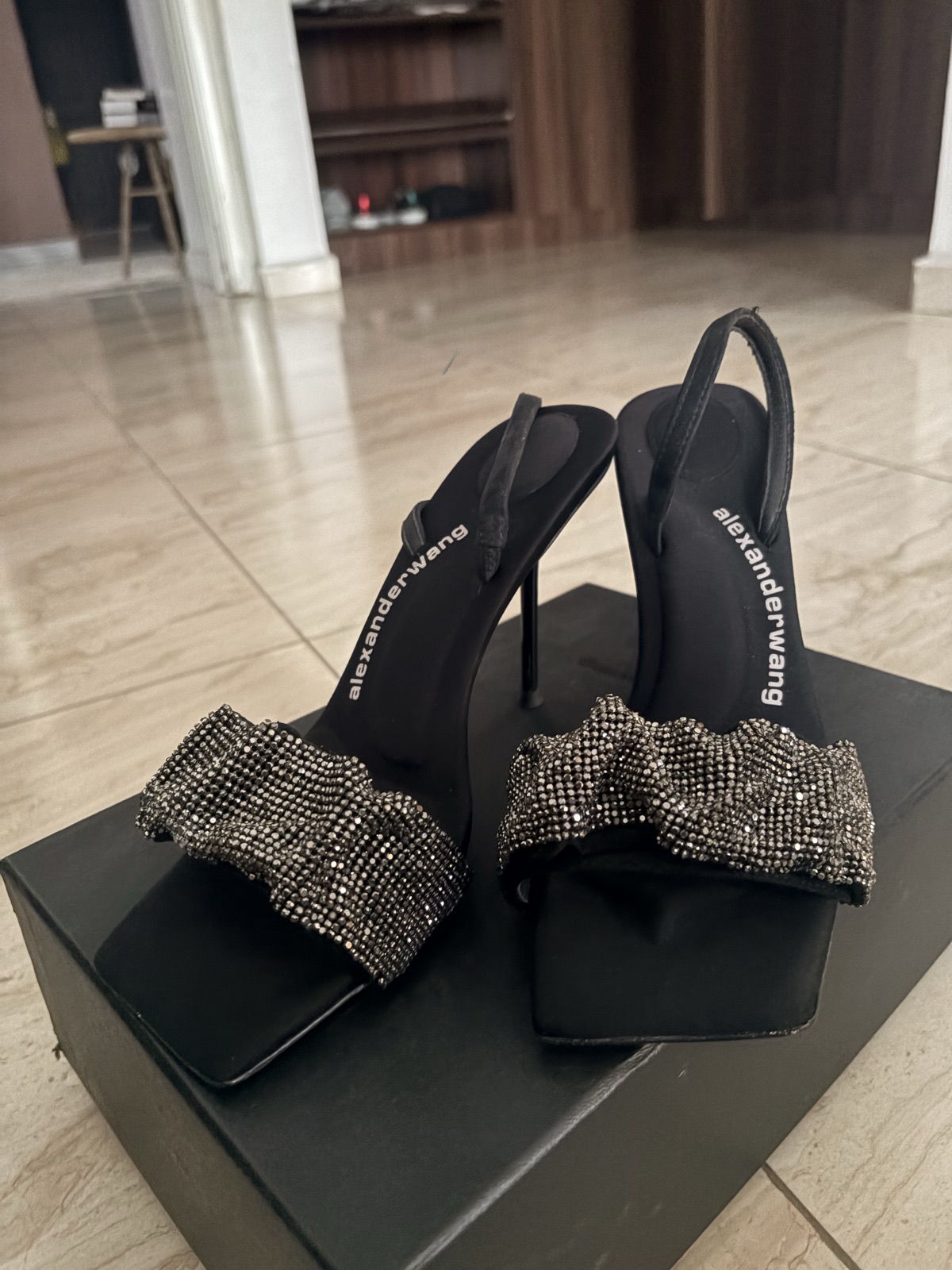 Alexander Wang Black Embellished Heeled Sandals