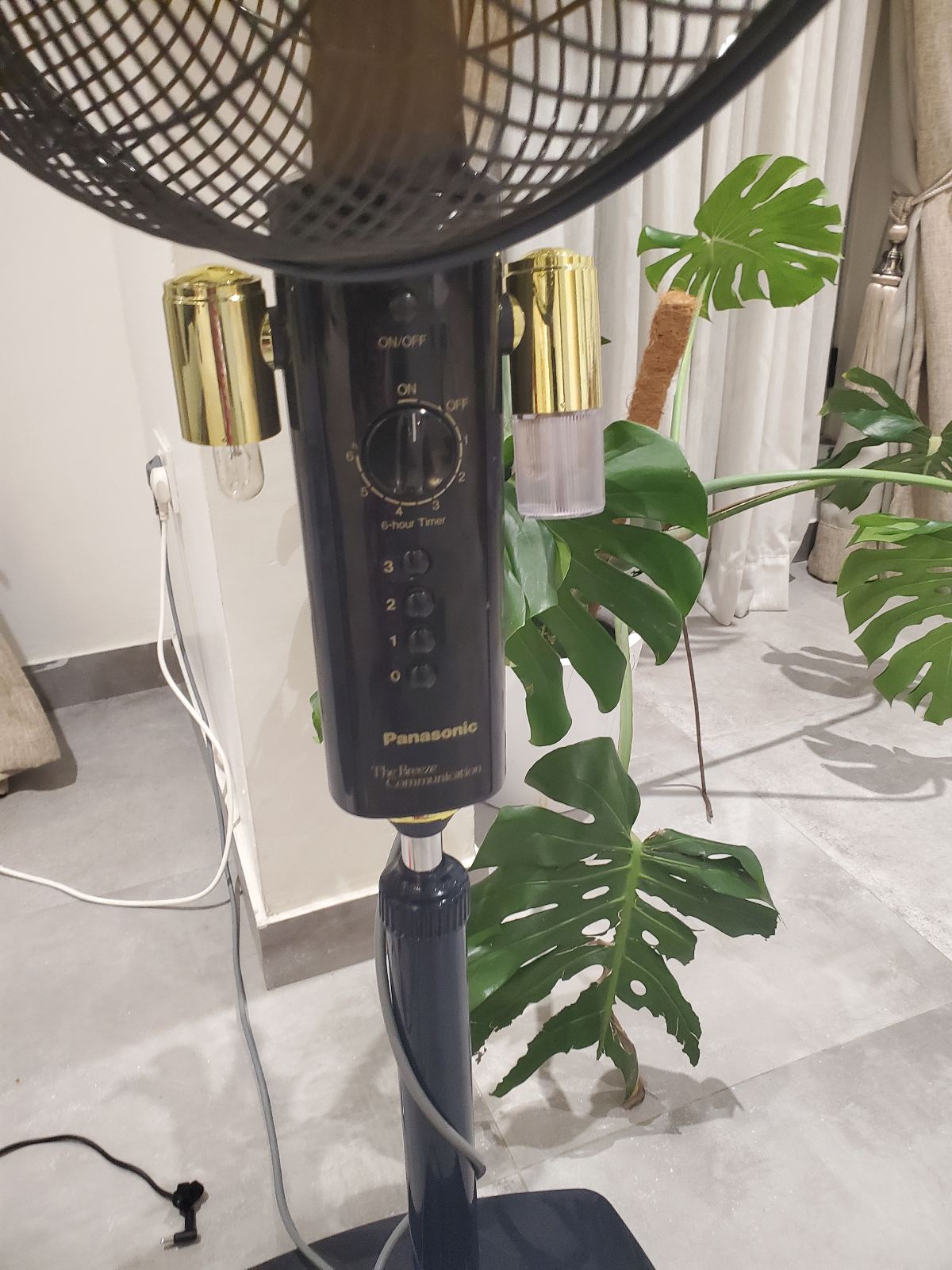 Panasonic Standing Fan, Black with Gold Accents — photo 2