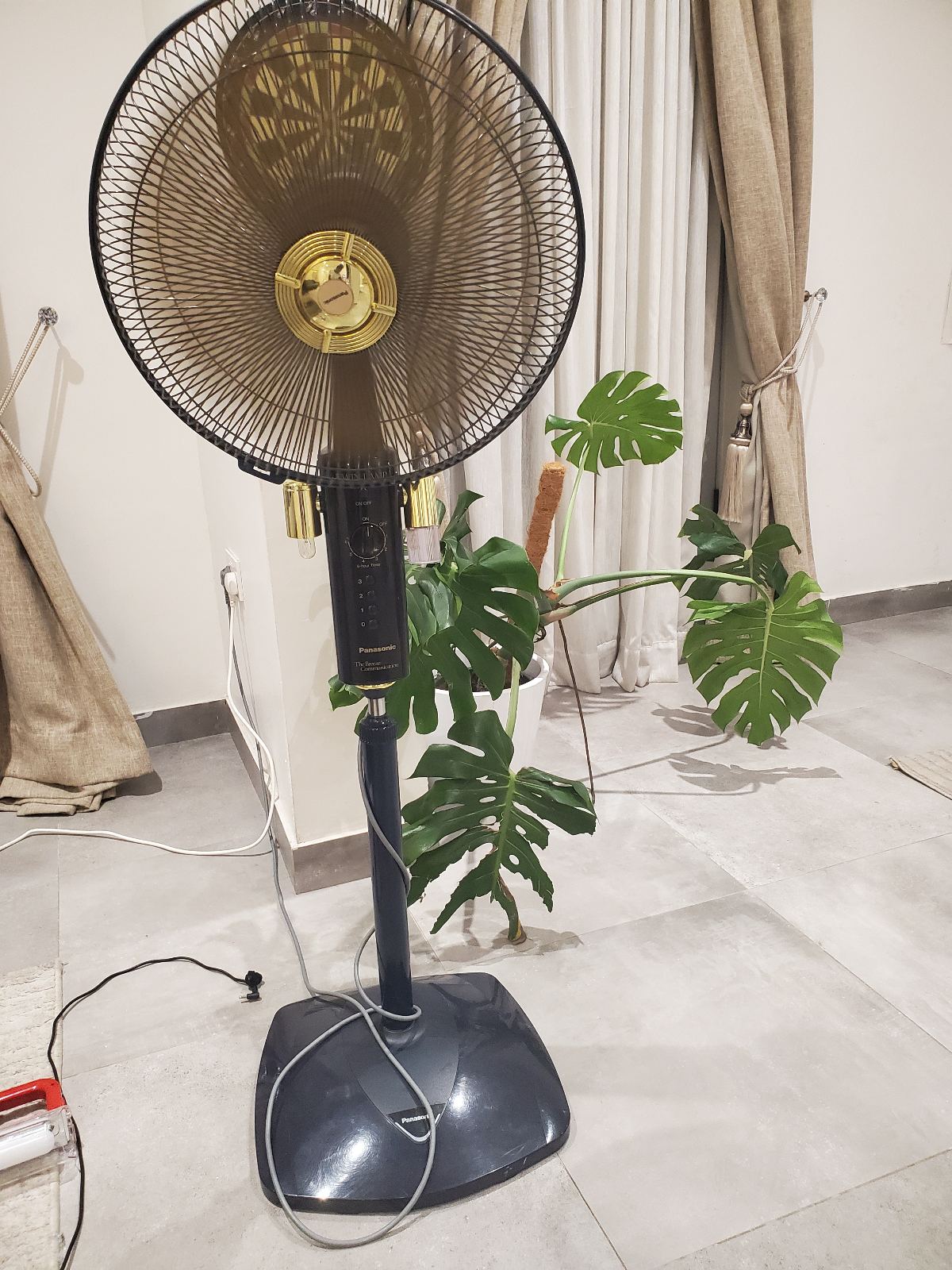 Panasonic Standing Fan, Black with Gold Accents — photo 3