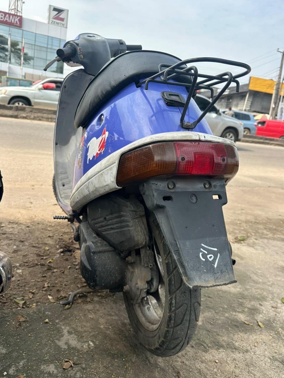 Honda Scooter, Blue with Rear Rack