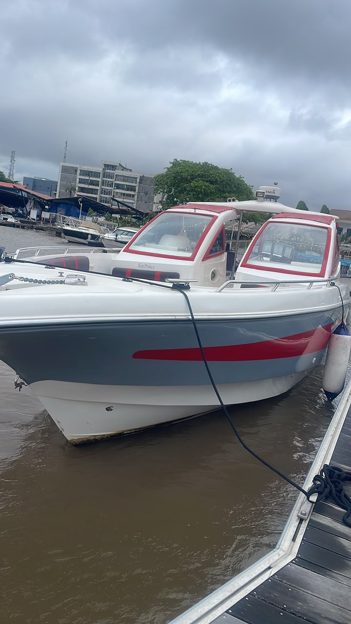 Sea Prince Speed Boat, White with Red Trim