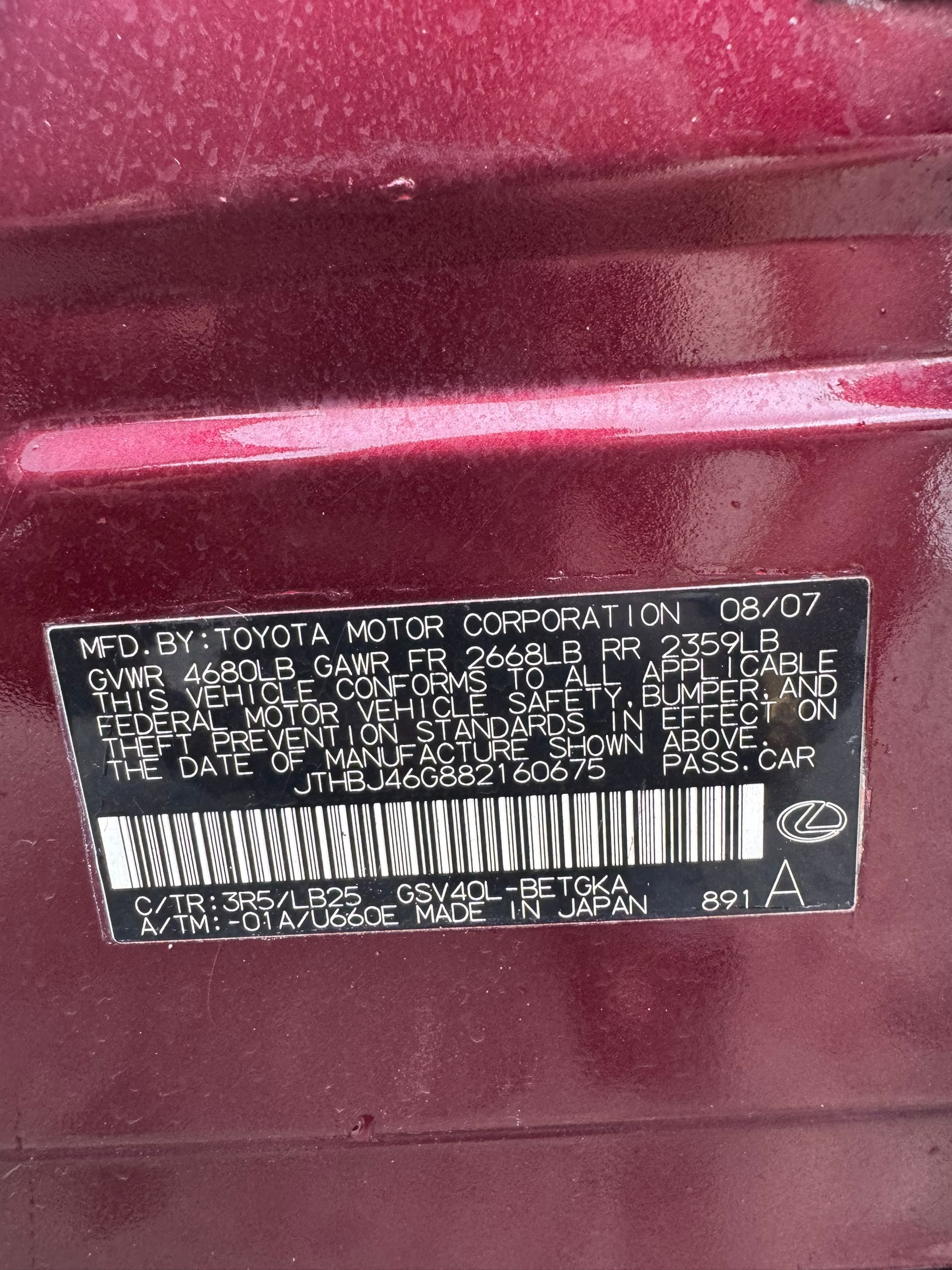 2014 Lexus ES 350, Burgundy Sedan — photo 9
