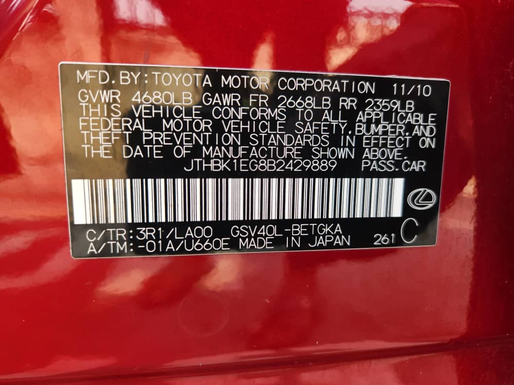 2011 Lexus ES 350 Red Sedan — photo 9