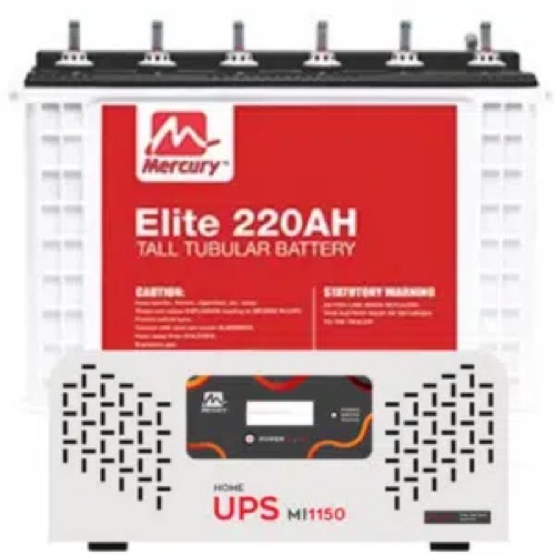 Mercury 1 KVA Inverter and 220Ah Tubular Battery