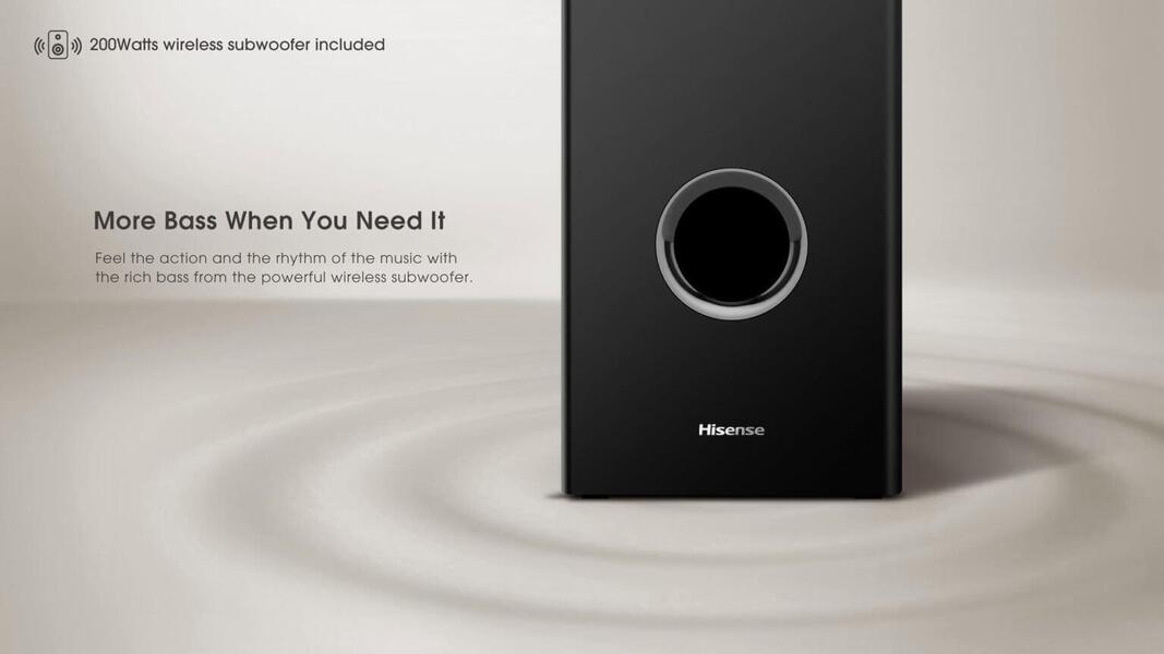 Hisense HS219 2.1ch 120W Soundbar Wireless Subwoofer