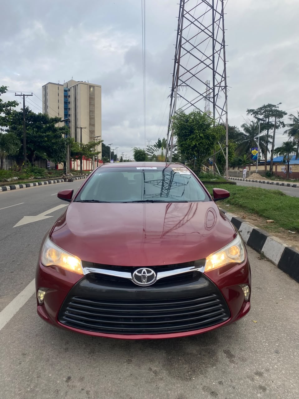 Toyota Camry Red Sedan with Black Interior XLE