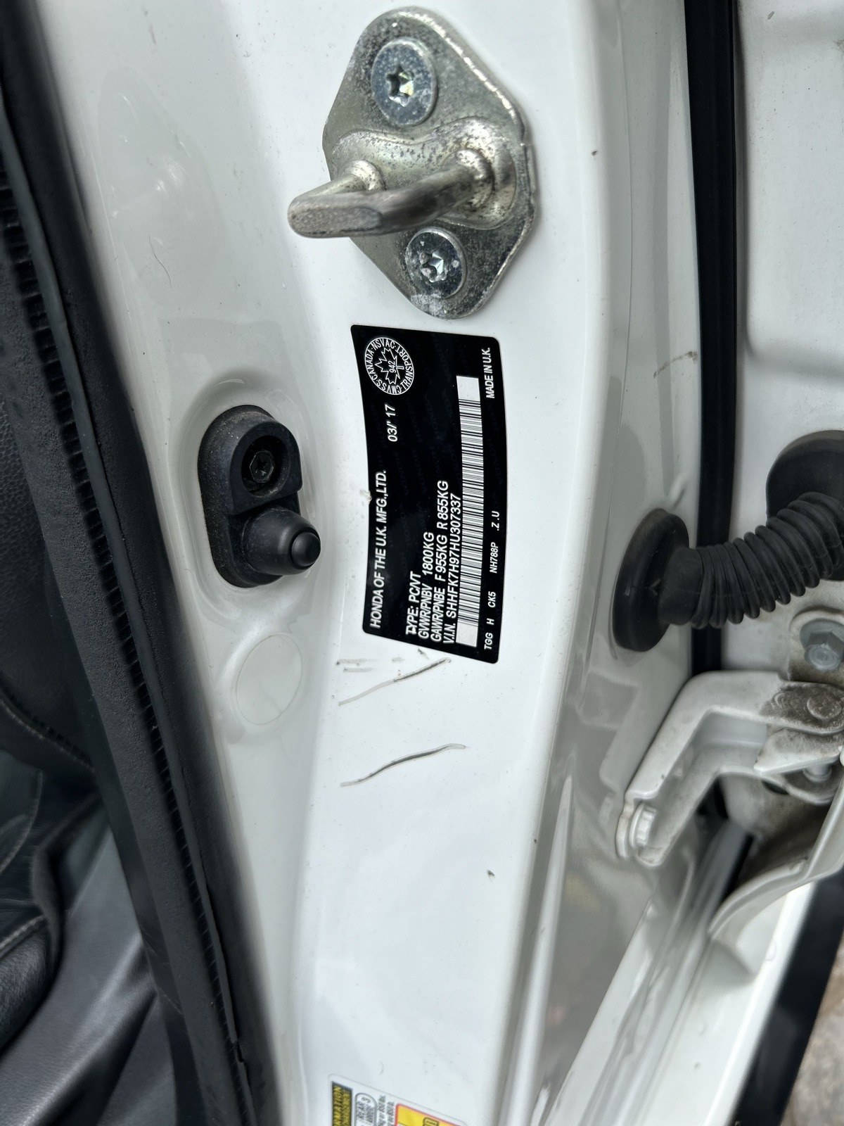 2017 Honda Civic White Sedan