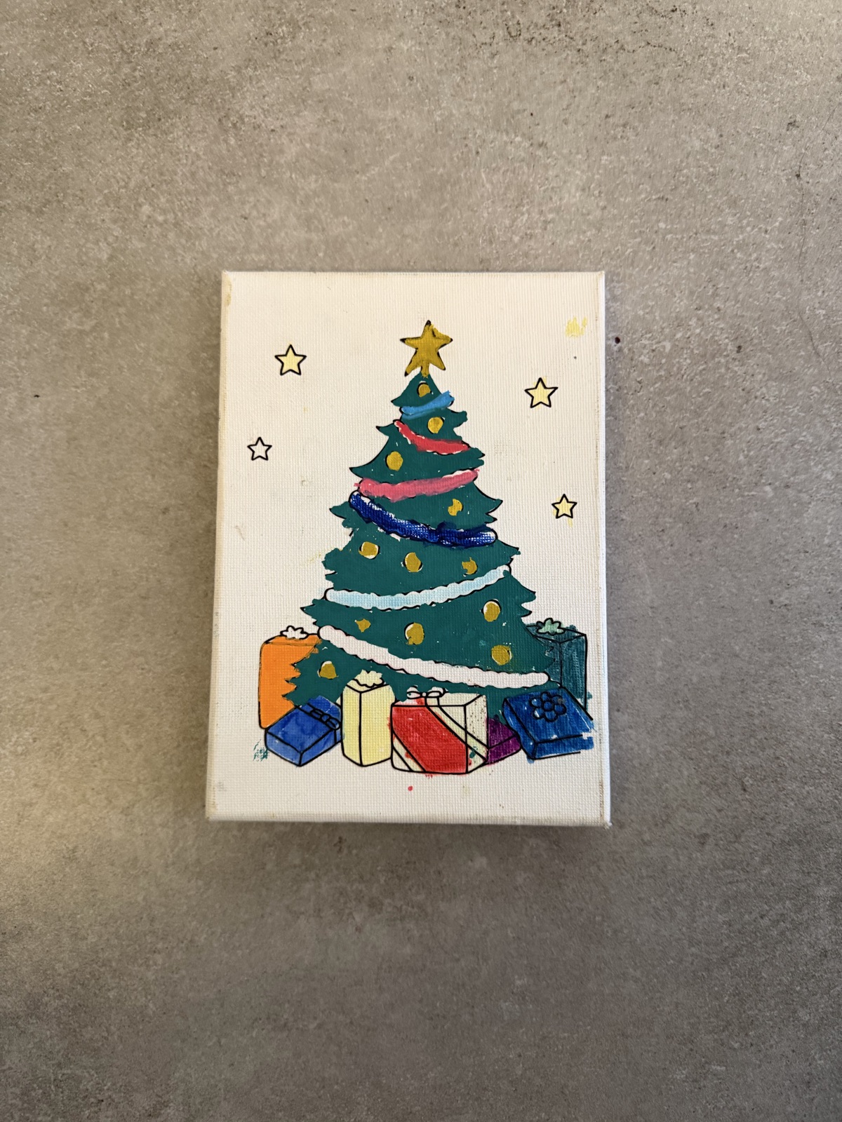Christmas Tree Painting, Festive Holiday Decor