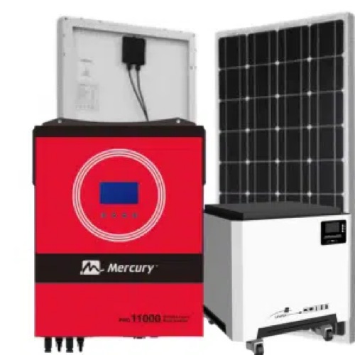 Mercury 11kVA Solar Hybrid Inverter MPPT 48V with 15kWh Lithium Battery and Solar Panels System