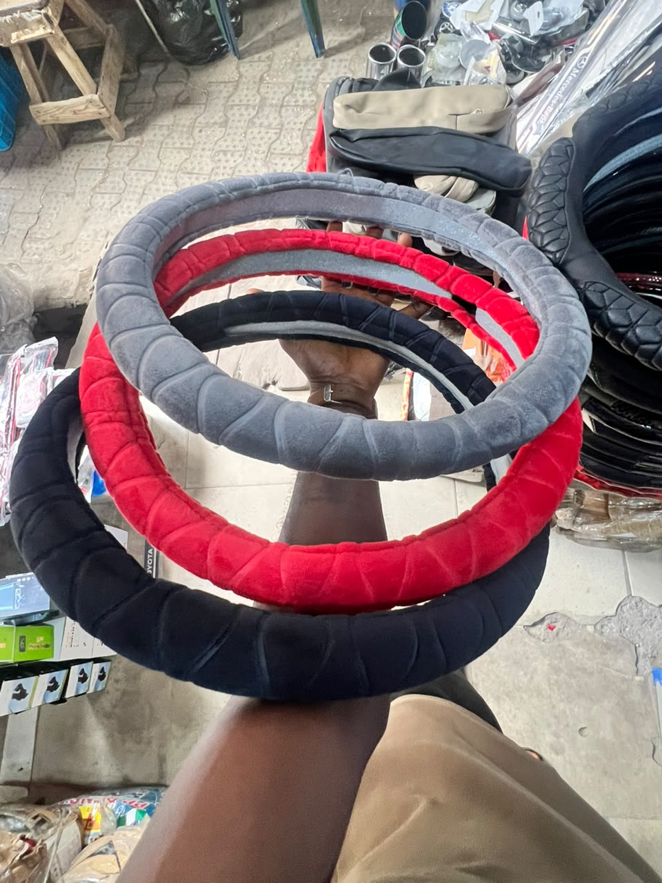 Steering Wheel Cover, Black Carbon Fiber Look