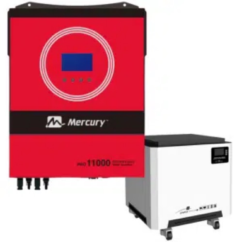 Mercury 11kVA Solar Hybrid Inverter MPPT 48V with 12kwh Lithium Battery System