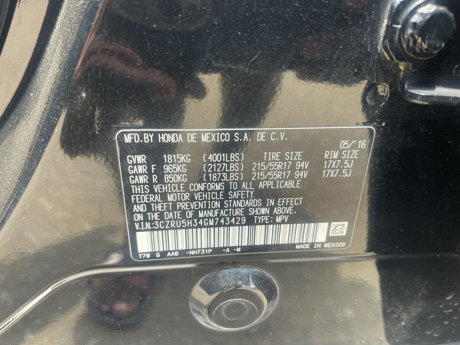 Honda HR-V Black Crossover