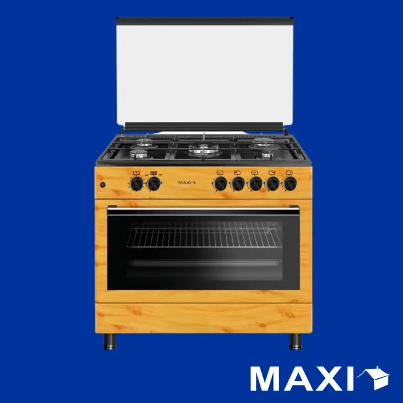 Maxi Gas Cooker 60x90 CM (5) Burners Wood (TR)