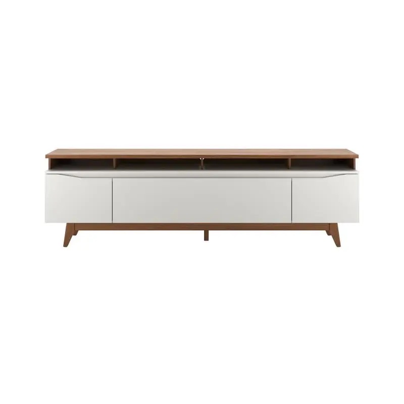 Provincia Flynt TV Stand 2.2m (Off White Matte/Cinamomo)