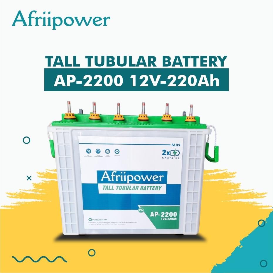 Afriipower AP-2200 Tall Tubular Inverter Battery 12V-220Ah