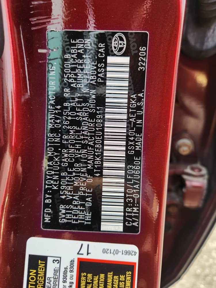 2014 Toyota Avalon XLE Maroon Sedan — photo 9