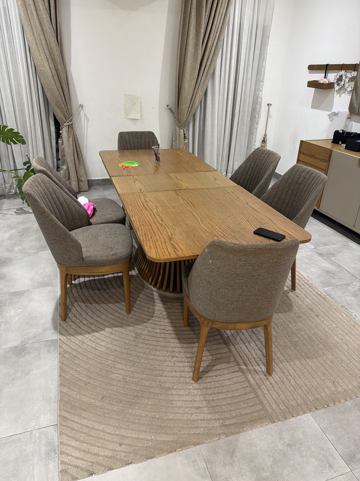 Solid Wood Dining Table with 6 Chairs — photo 2