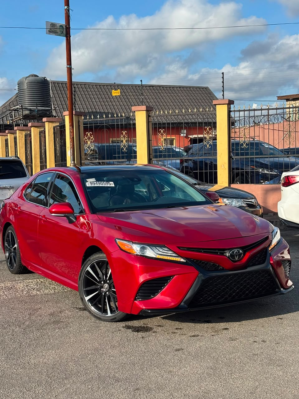 Toyota Camry XSE Red Sedan with Alloy Wheels