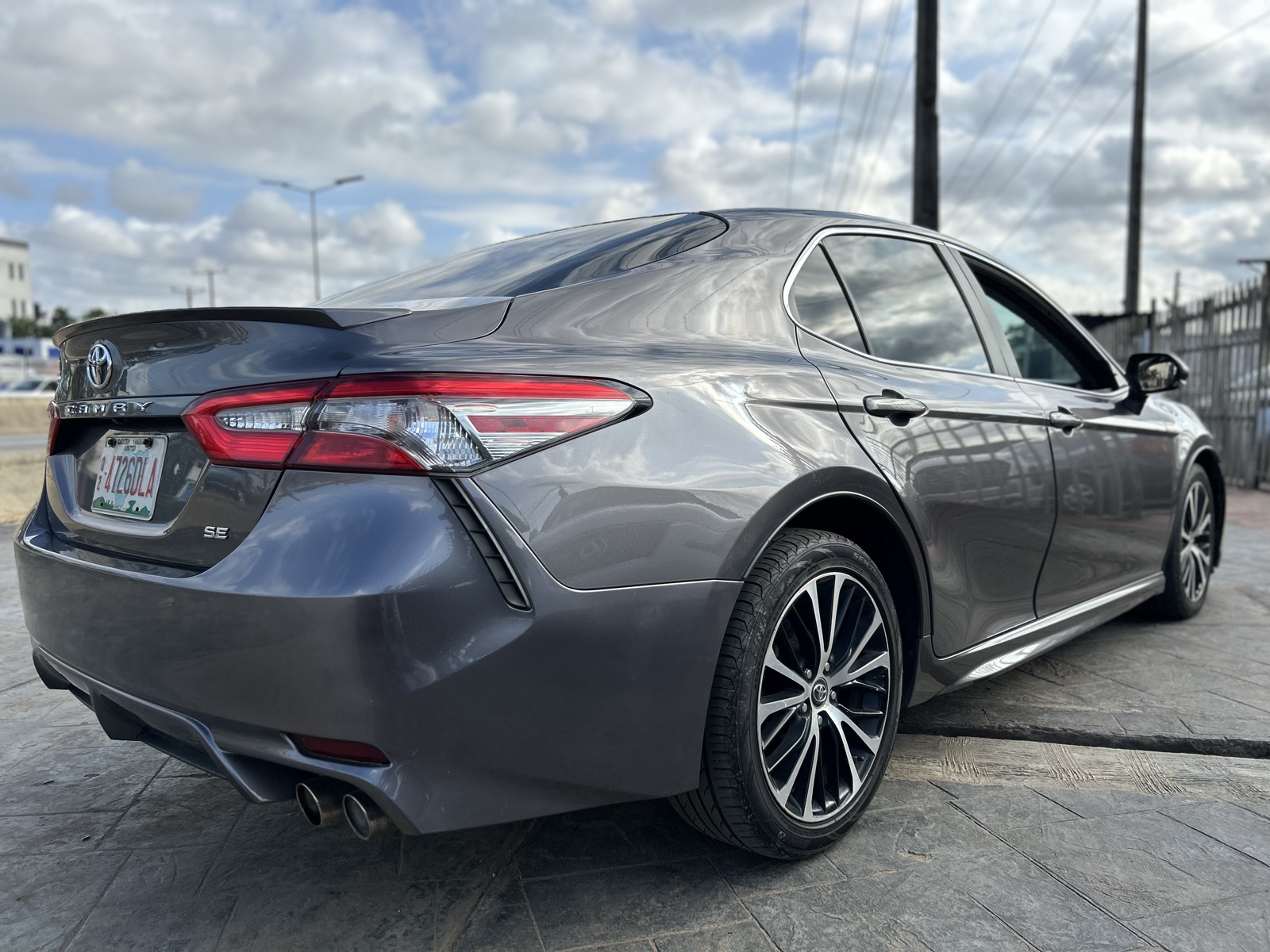 2018 Toyota Camry, Dark Grey Sedan with Alloy Wheels