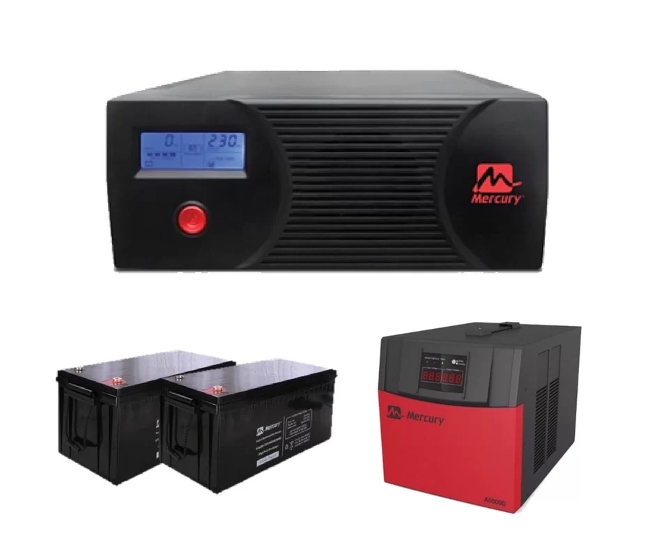 Mercury 2.4kva-Complete Inverter System 2x 200ah Batteries 5000VA Automatic Voltage Regulator AVR Stabilizer