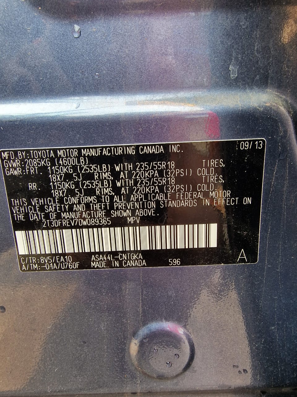 2014 Toyota RAV4 Limited AWD, Blue SUV