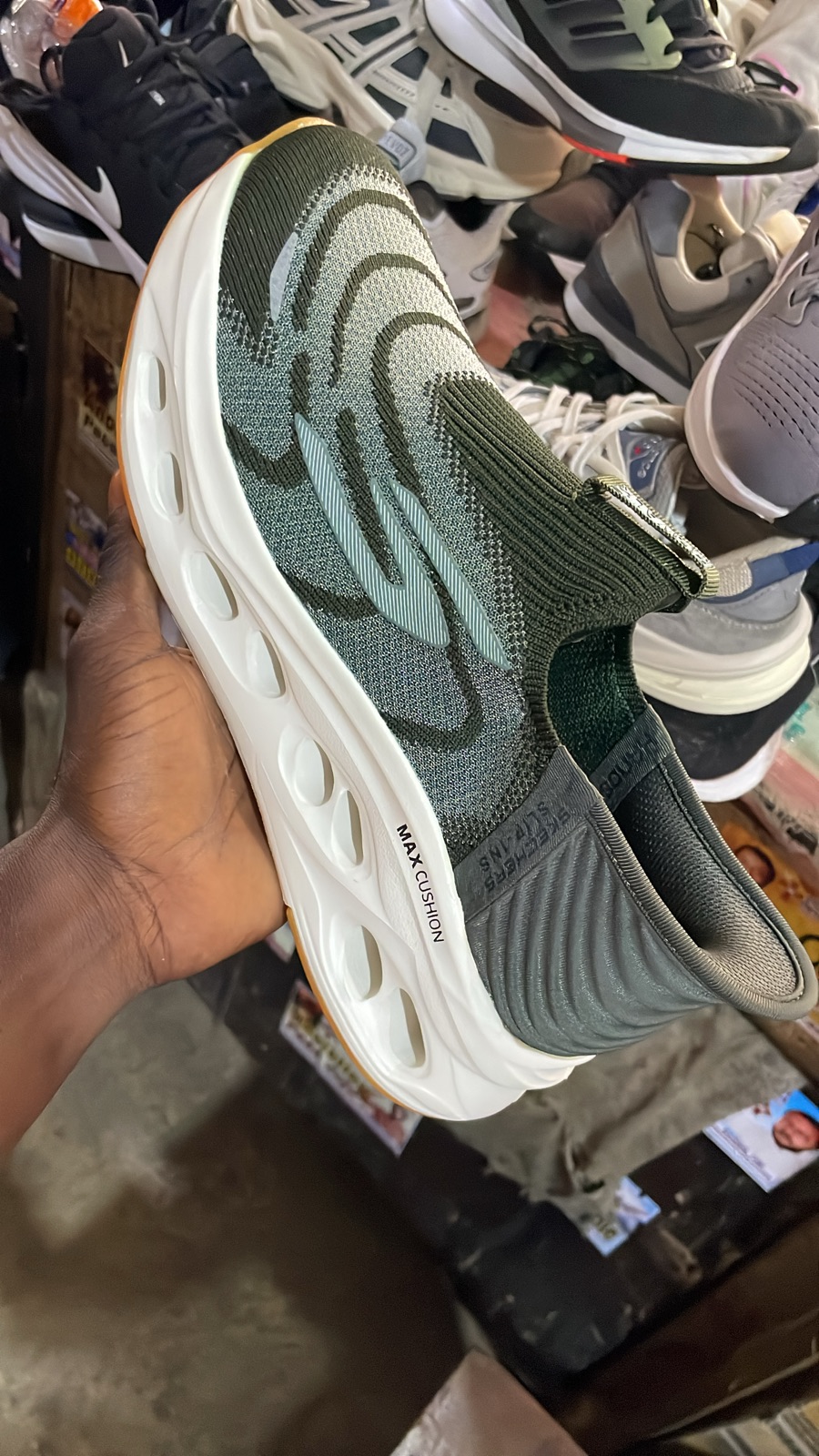 Stylish Olive Green Max Cushion Sneakers