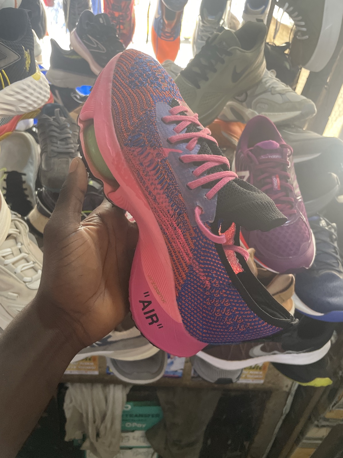 Nike Air Zoom Tempo Next% Pink Blue Men's Running Shoes